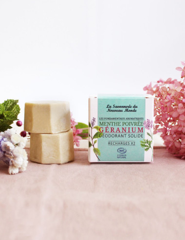 MENTHE POIVRÉE & GÉRANIUM | Déodorant | Pack 2 + 1 MENTHE POIVRÉE & GÉRANIUM | Déodorant | Pack 2 + 1